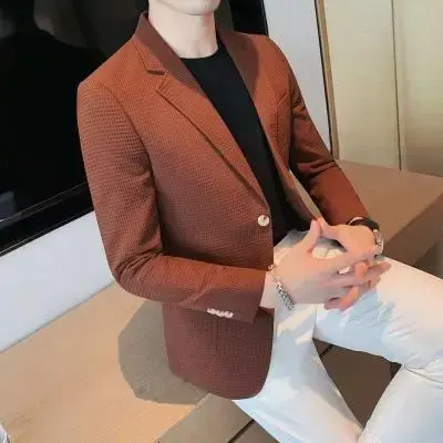 Casual Men's Blazer Jacket For Autumn Slimming Smooths Your Silhouette Fashionable Light Business Professional Clothes