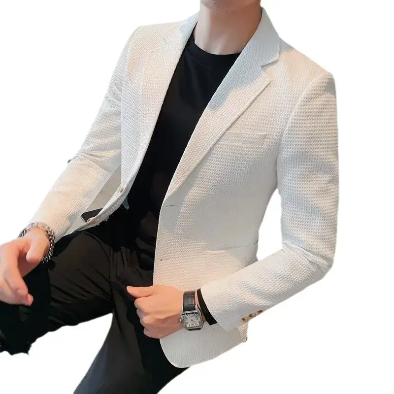 Casual Men's Blazer Jacket For Autumn Slimming Smooths Your Silhouette Fashionable Light Business Professional Clothes