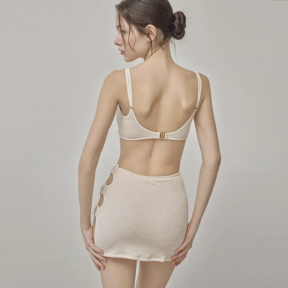 Pure Color Hollow out Bikini Sexy Backless Beach Vacation Women's Separate Swimsuit Shoulder Strap Beachwear Summer Hot Sale Of