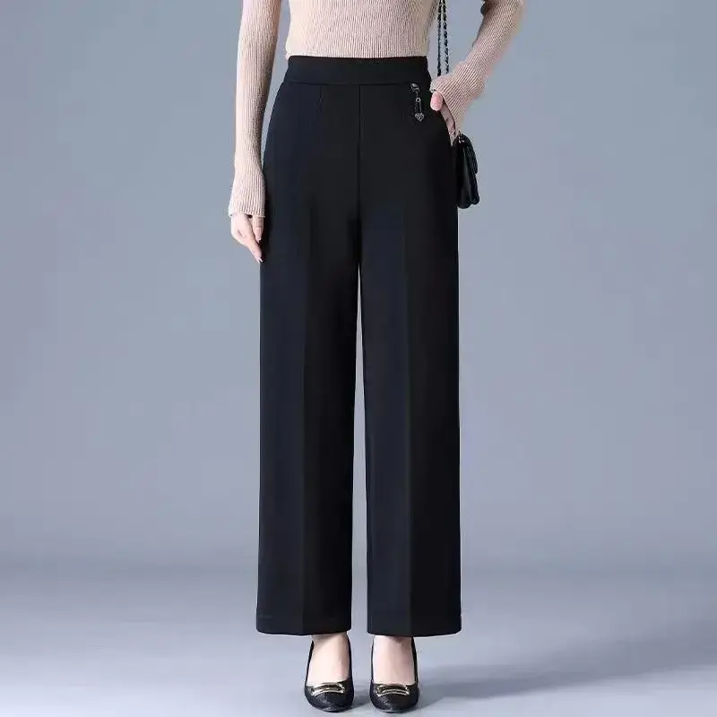 Loose Casual Wide Leg Pants High Waist Women's Outerwear Spring Summer New Style Mom Pants Straight Cut Trousers