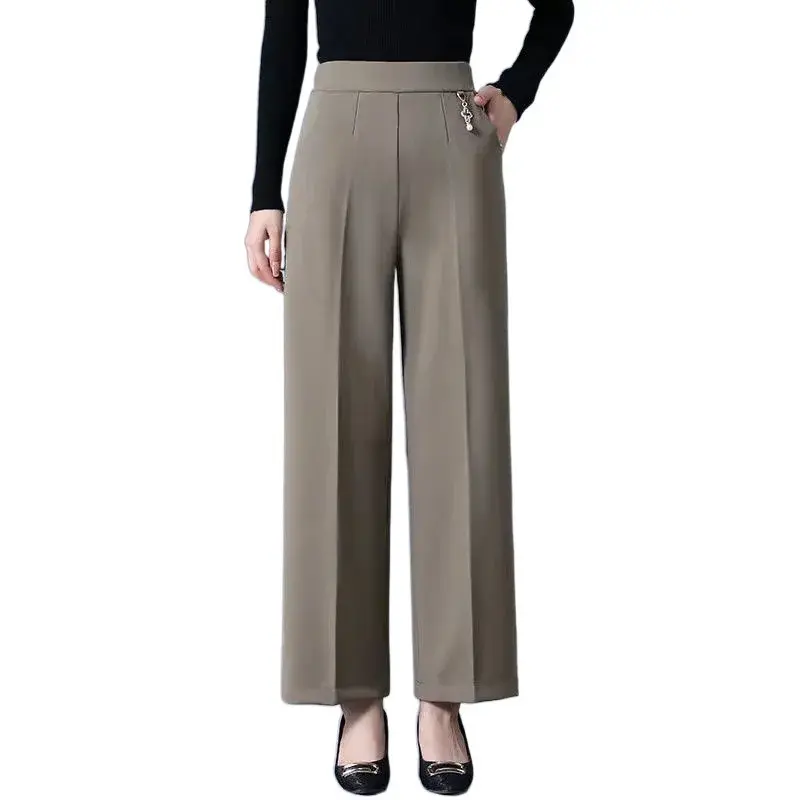 Loose Casual Wide Leg Pants High Waist Women's Outerwear Spring Summer New Style Mom Pants Straight Cut Trousers
