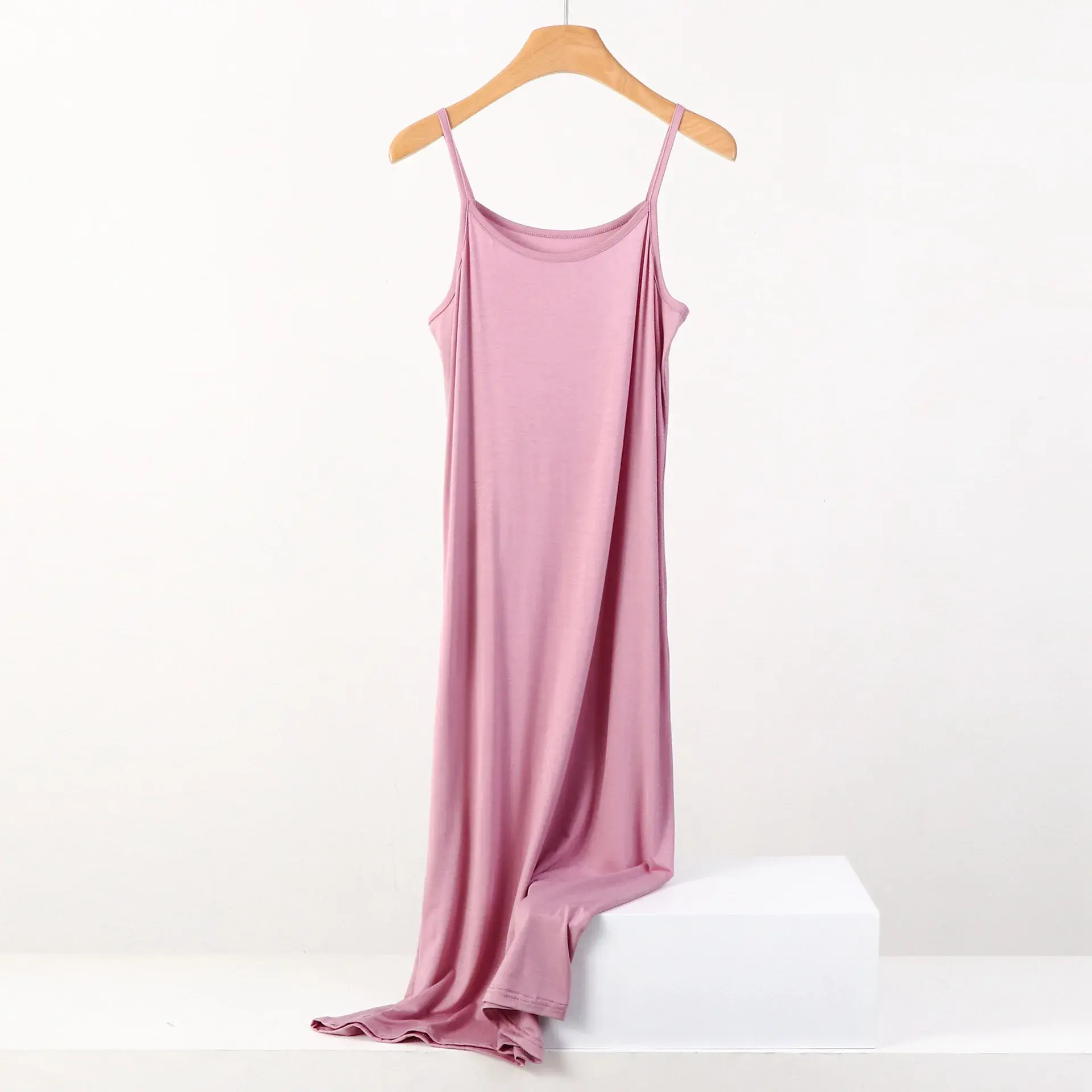 Plus Size Loose-Fit Long Anti-Exposure Modal TankVest Sleepwear For Women Large Size Underwear Inner Skirt