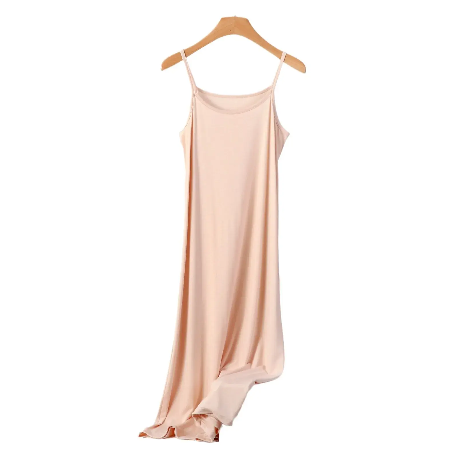 Plus Size Loose-Fit Long Anti-Exposure Modal TankVest Sleepwear For Women Large Size Underwear Inner Skirt