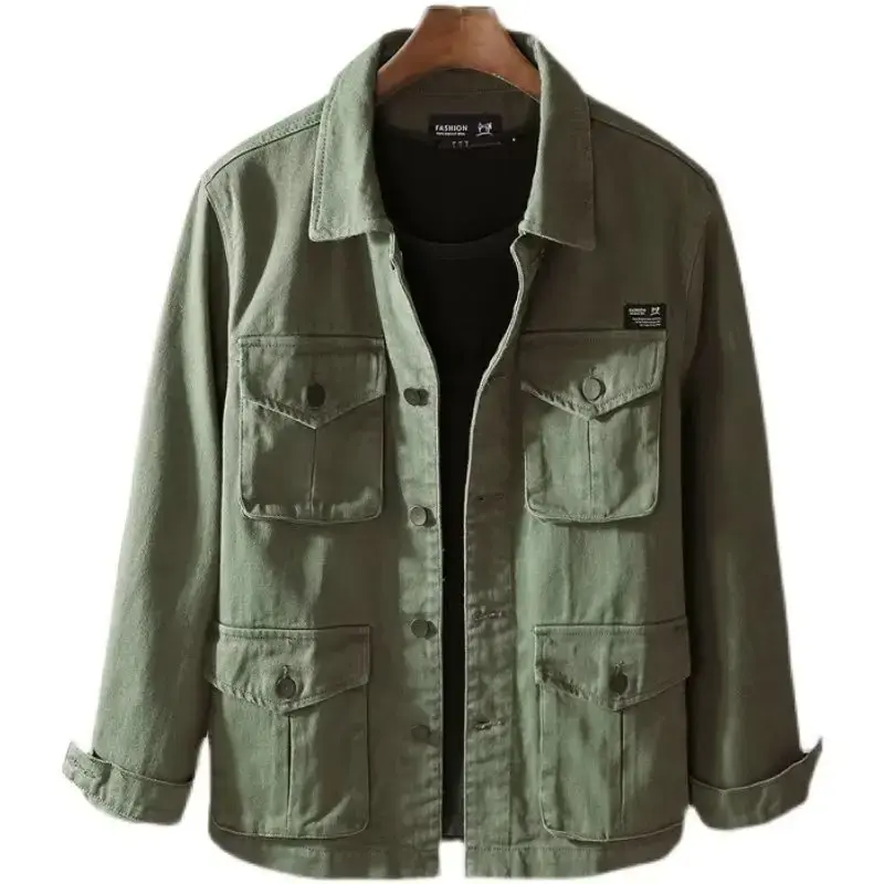 Trendy Multi-pocket Men's Loose-fit Jacket Casual Thin Spring Autumn Top Japanese Style Men's Wear