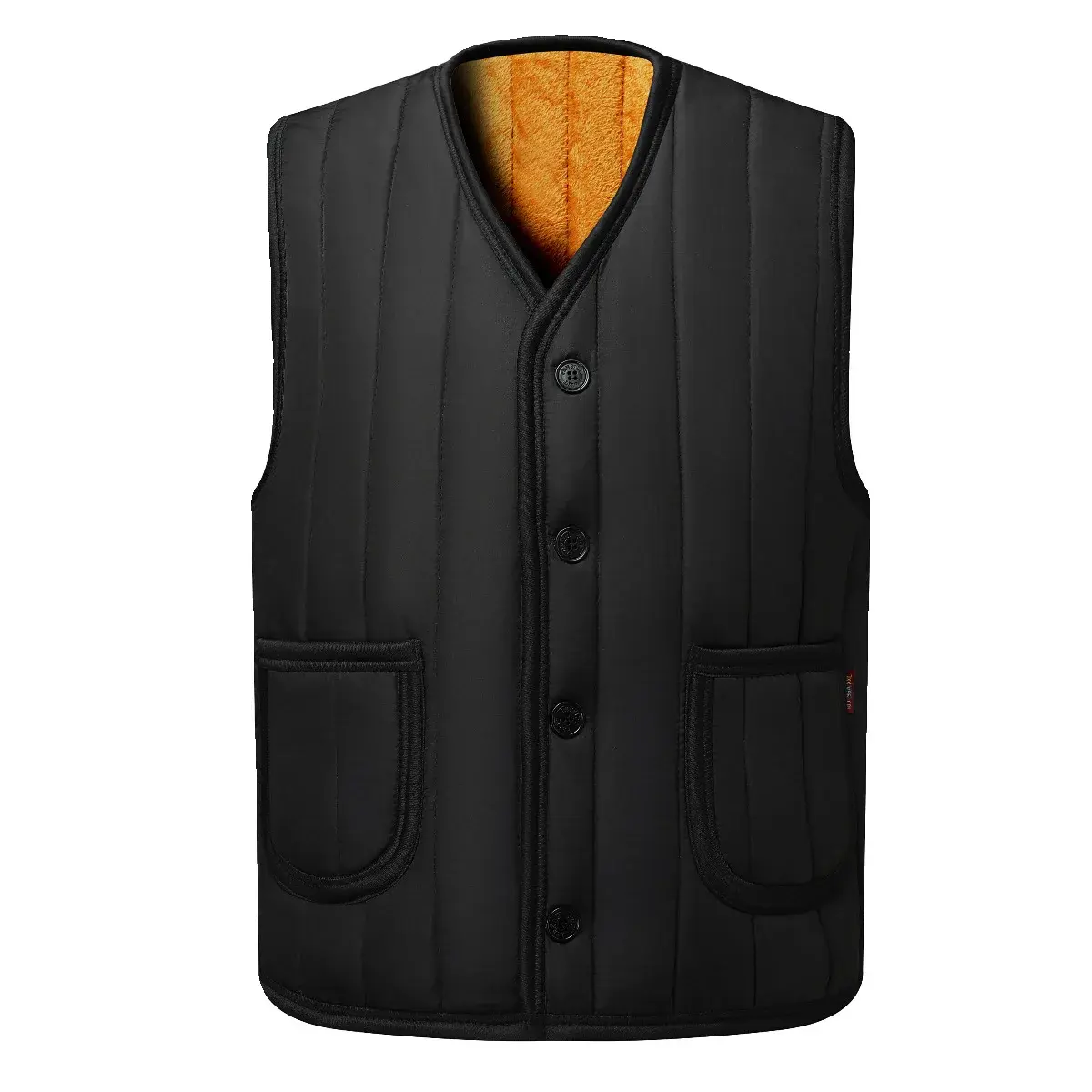 New Fleece-lined Vest Casual Thickened Cotton Shoulder Vest For Middle-aged Elderly Men's Wear