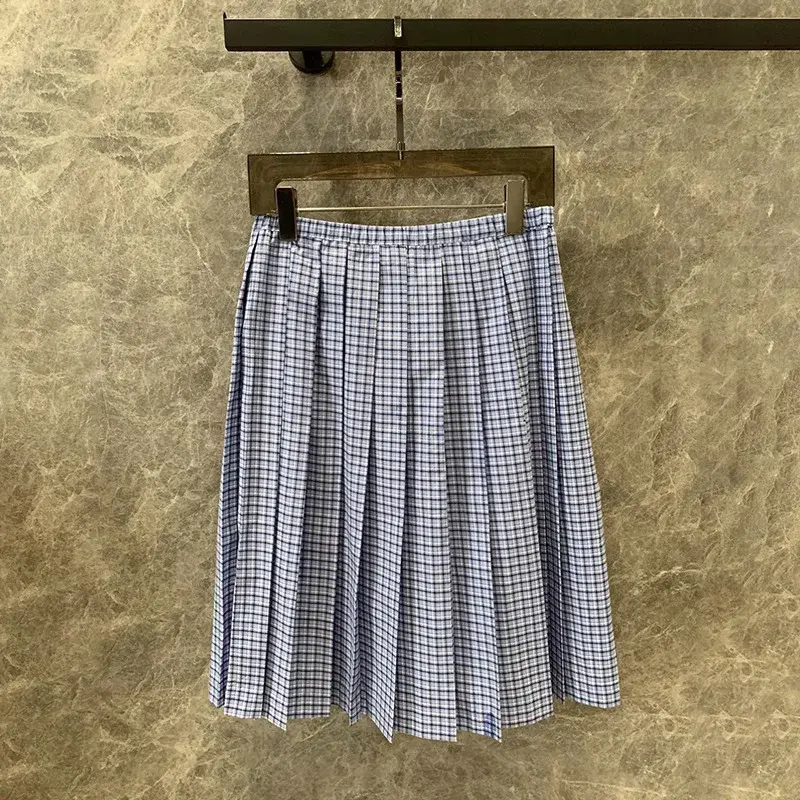 Retro High Waist Plaid Half Skirt Women's Design Sensation Small Audience Gauze Mid-Length Skirts Stylish Korean Style