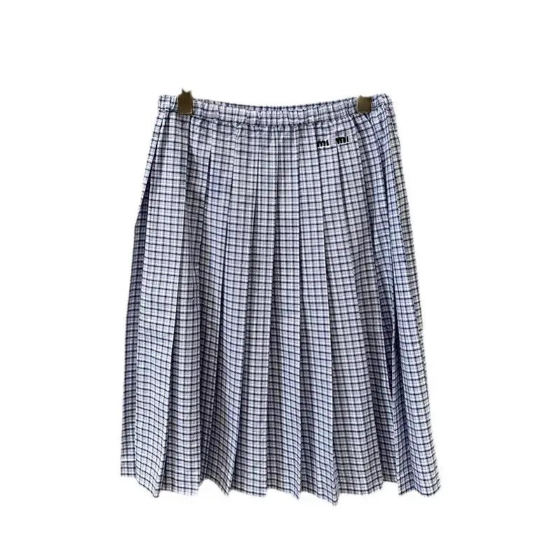 Retro High Waist Plaid Half Skirt Women's Design Sensation Small Audience Gauze Mid-Length Skirts Stylish Korean Style