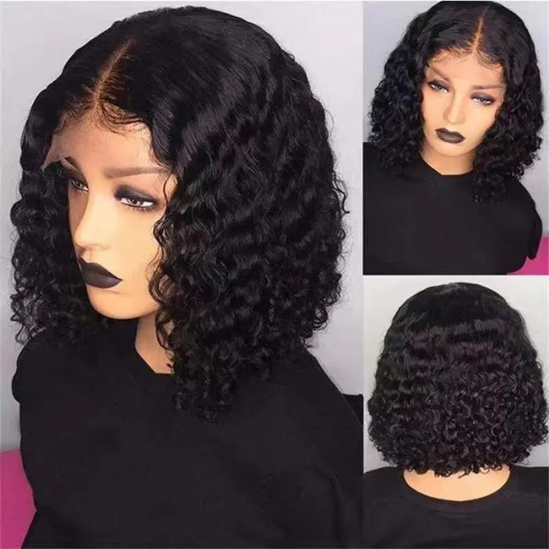 European Style Short Curly Wig Women's African Hot Sale Gradient Color Brain Wig Quick Selling Through Social Media