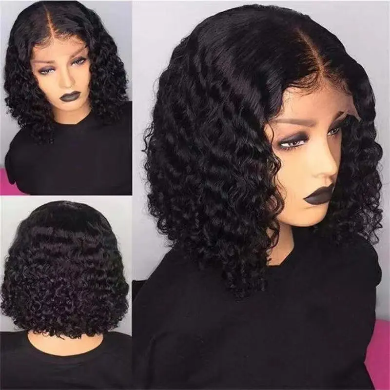 European Style Short Curly Wig Women's African Hot Sale Gradient Color Brain Wig Quick Selling Through Social Media