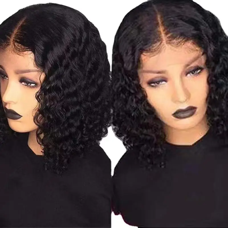 European Style Short Curly Wig Women's African Hot Sale Gradient Color Brain Wig Quick Selling Through Social Media
