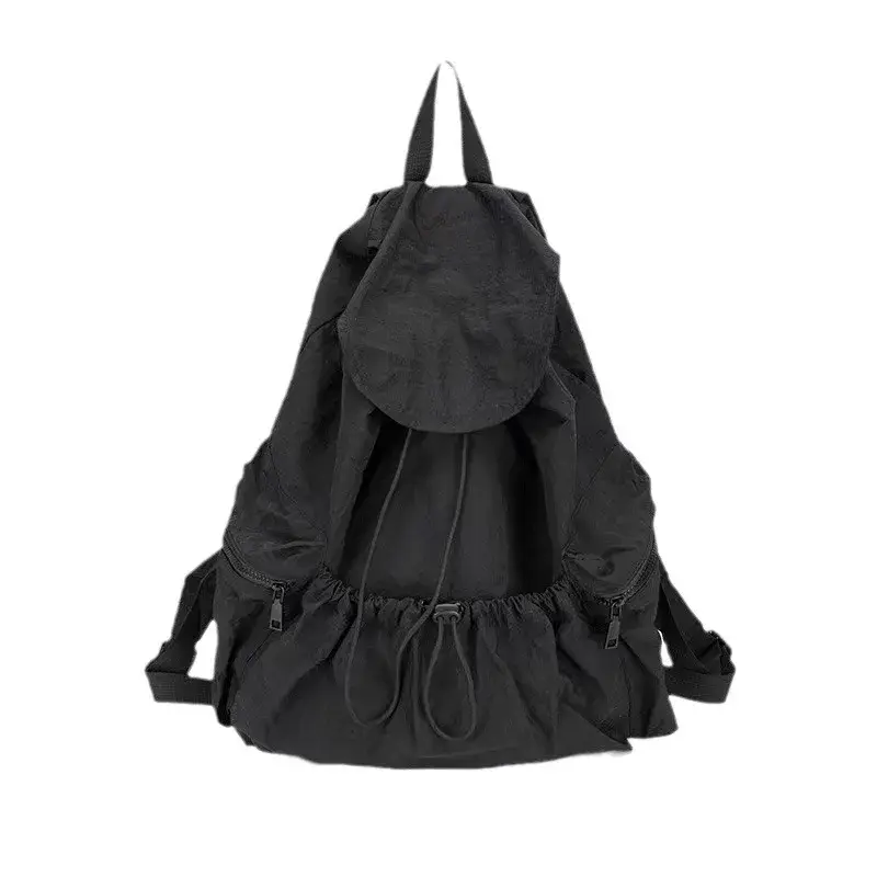 Fashionable Large Capacity Drawstring Backpack Casual Lightweight Men's Women's Can Backpack Washing Fabric