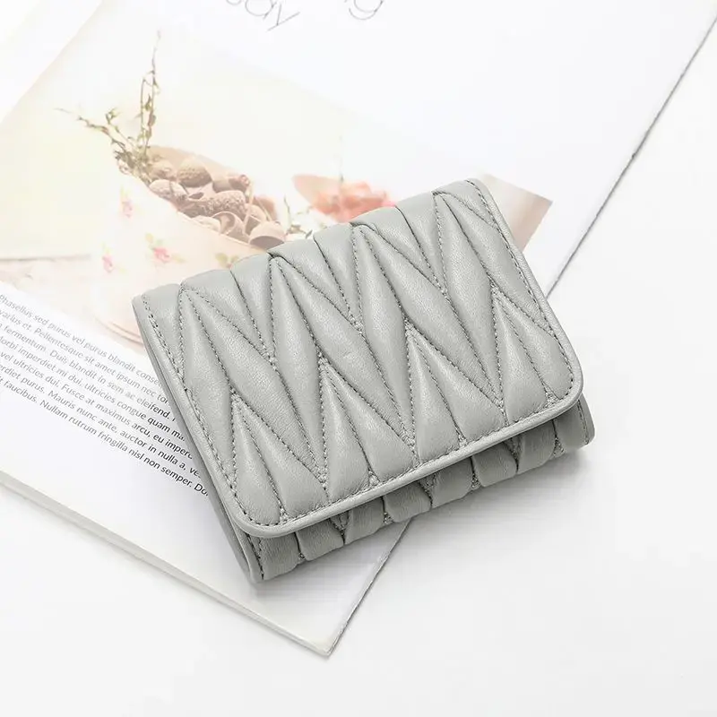 Versatile Cropped Sheepskin Soft Wallet Women's 2024 New Product Genuine Leather Ultra-thin Large Billfold Foldable Card Holder