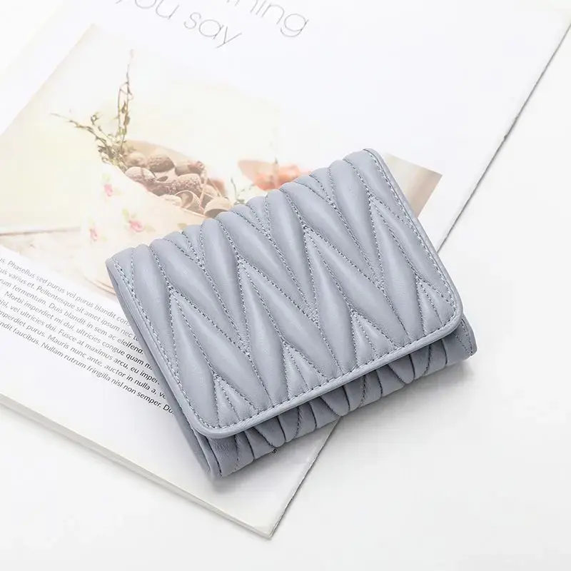 Versatile Cropped Sheepskin Soft Wallet Women's 2024 New Product Genuine Leather Ultra-thin Large Billfold Foldable Card Holder
