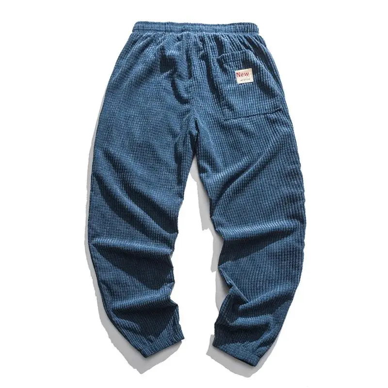 Autumn Solid Color Distressed Teenage Export Japanese Style Chinese Traditional Men's Corduroy Harem Pants Casual Trousers Whole