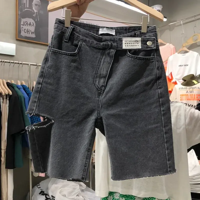 Women's Summer Plus Size 2022 New High-Waisted Slimming Straight-Leg Jeans Medium Thickness Lightweight Bleached Out Straight Pa