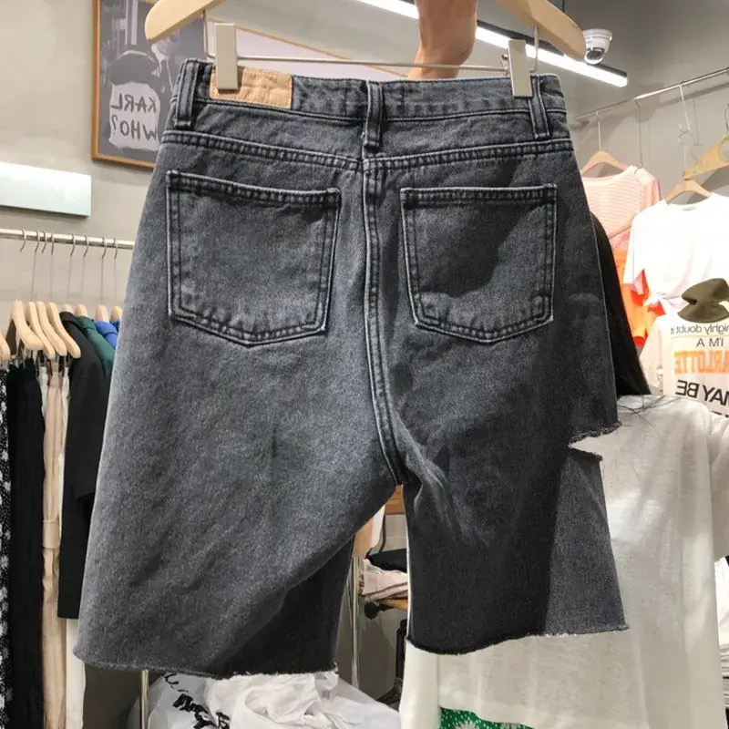 Women's Summer Plus Size 2022 New High-Waisted Slimming Straight-Leg Jeans Medium Thickness Lightweight Bleached Out Straight Pa