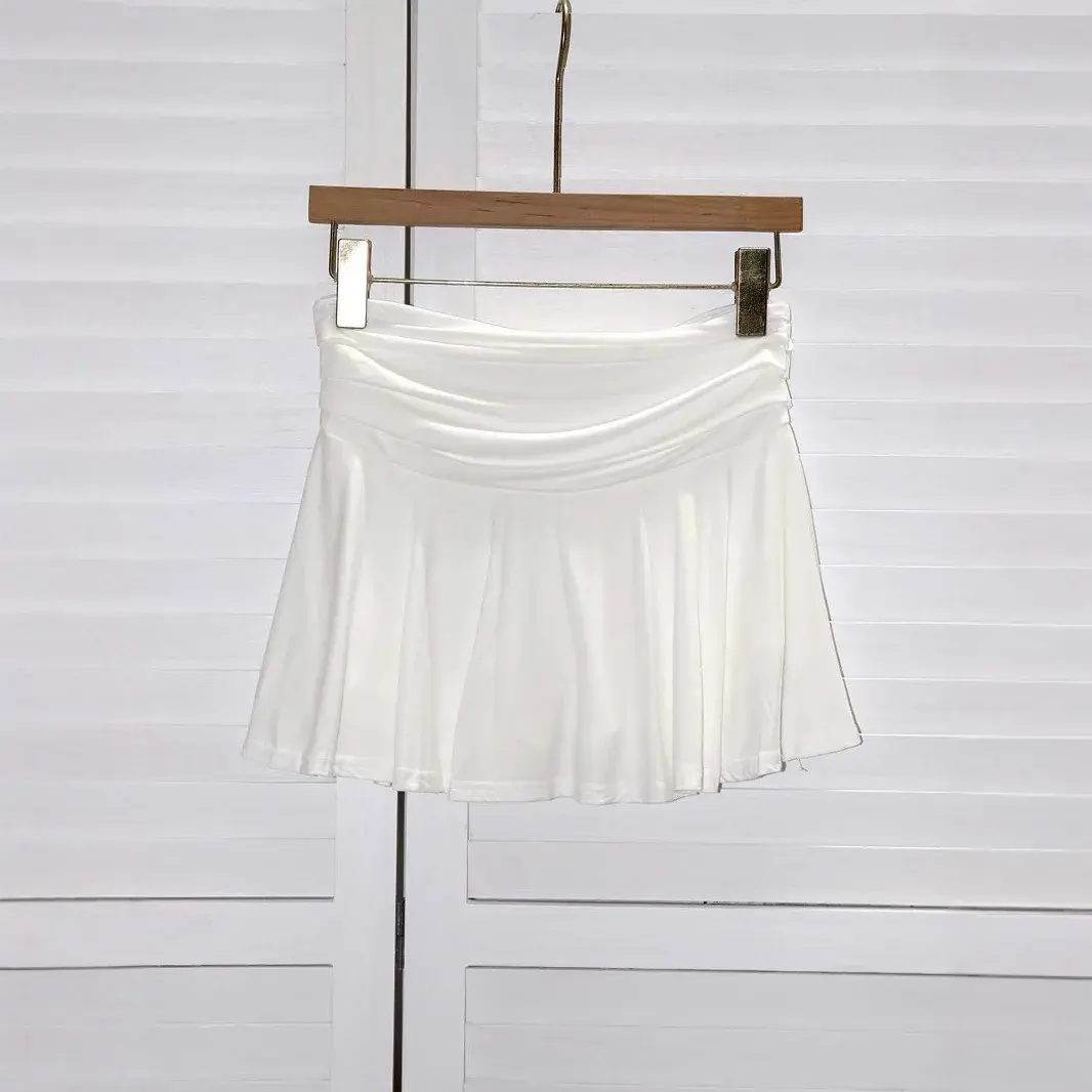 Grey Tennis Short Skirt Women's Sporty Slimming Pleated Anti-Light Walking Pure Desire Ballet Style Summer Fashion Half-length S