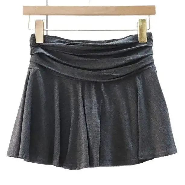 Grey Tennis Short Skirt Women's Sporty Slimming Pleated Anti-Light Walking Pure Desire Ballet Style Summer Fashion Half-length S
