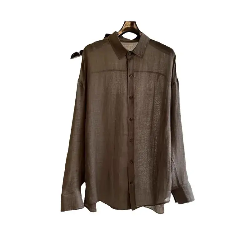 Loose Linen Shirt Women's Casual Thin New Style French Minimalist Fashion Top Quality High End Feeling Small Audience