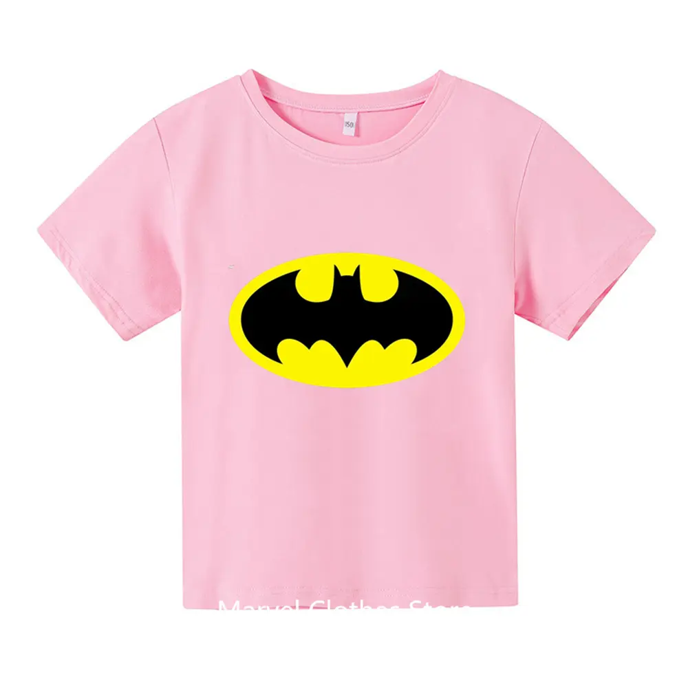 2024 New Cute Batman- TShirt Kids Casual Streetwear Baby T-Shirt Boys Clothes Anime Girls Top Tees