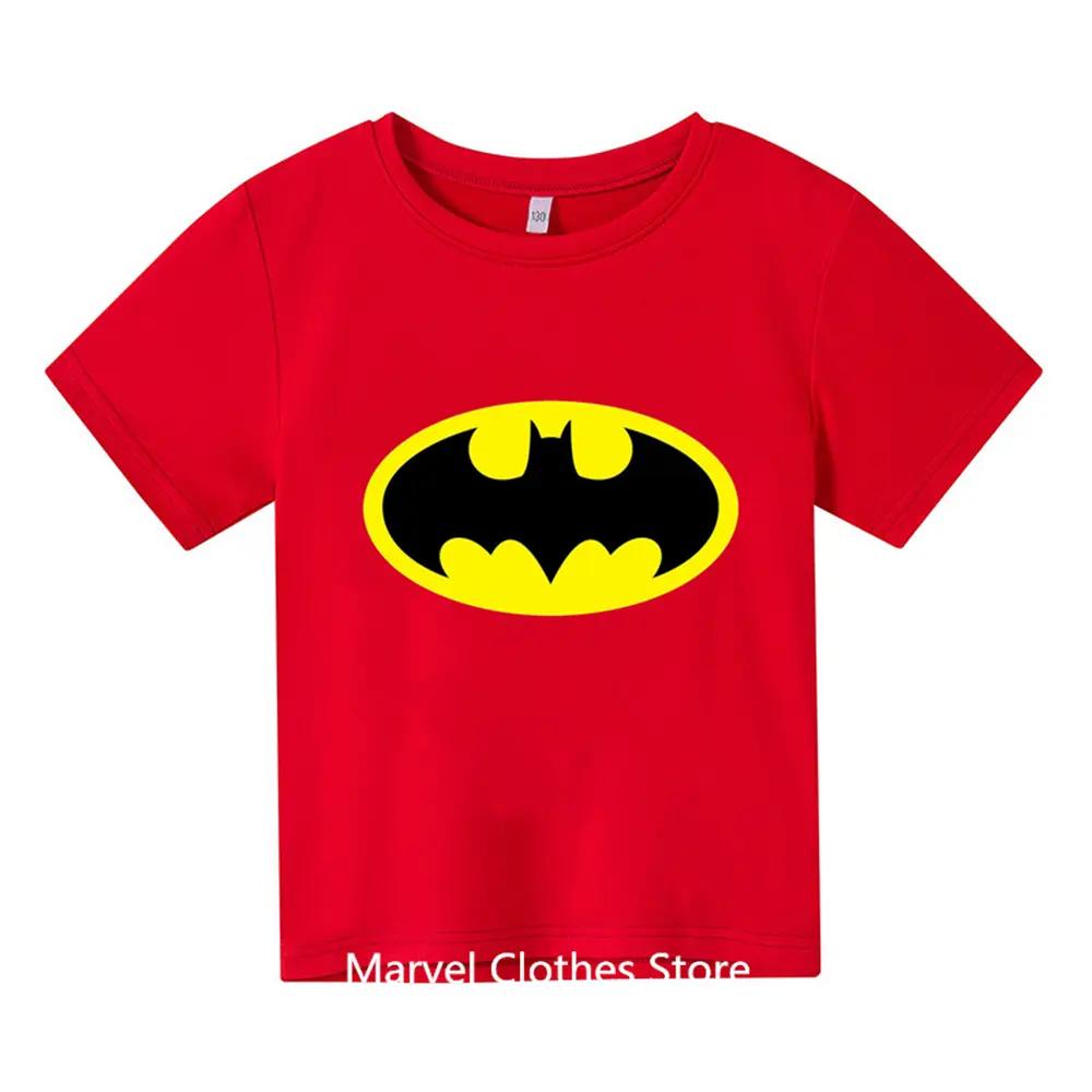 2024 New Cute Batman- TShirt Kids Casual Streetwear Baby T-Shirt Boys Clothes Anime Girls Top Tees
