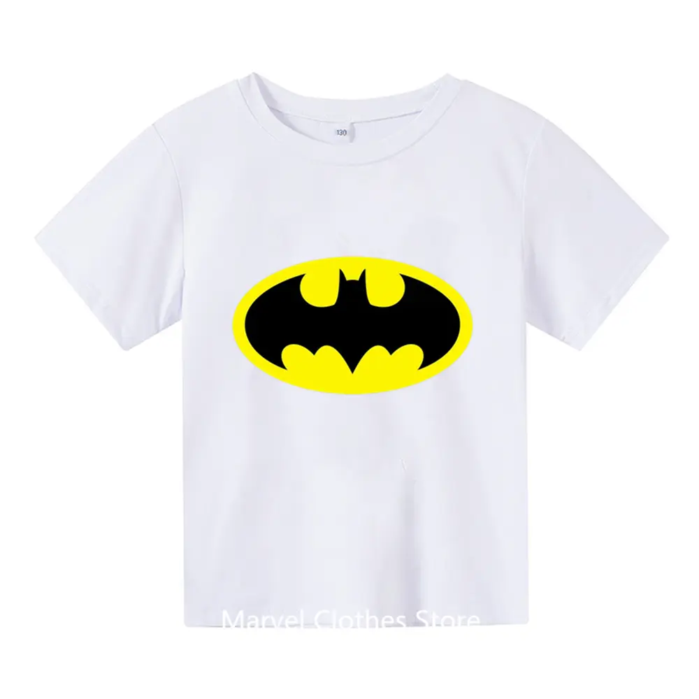 2024 New Cute Batman- TShirt Kids Casual Streetwear Baby T-Shirt Boys Clothes Anime Girls Top Tees