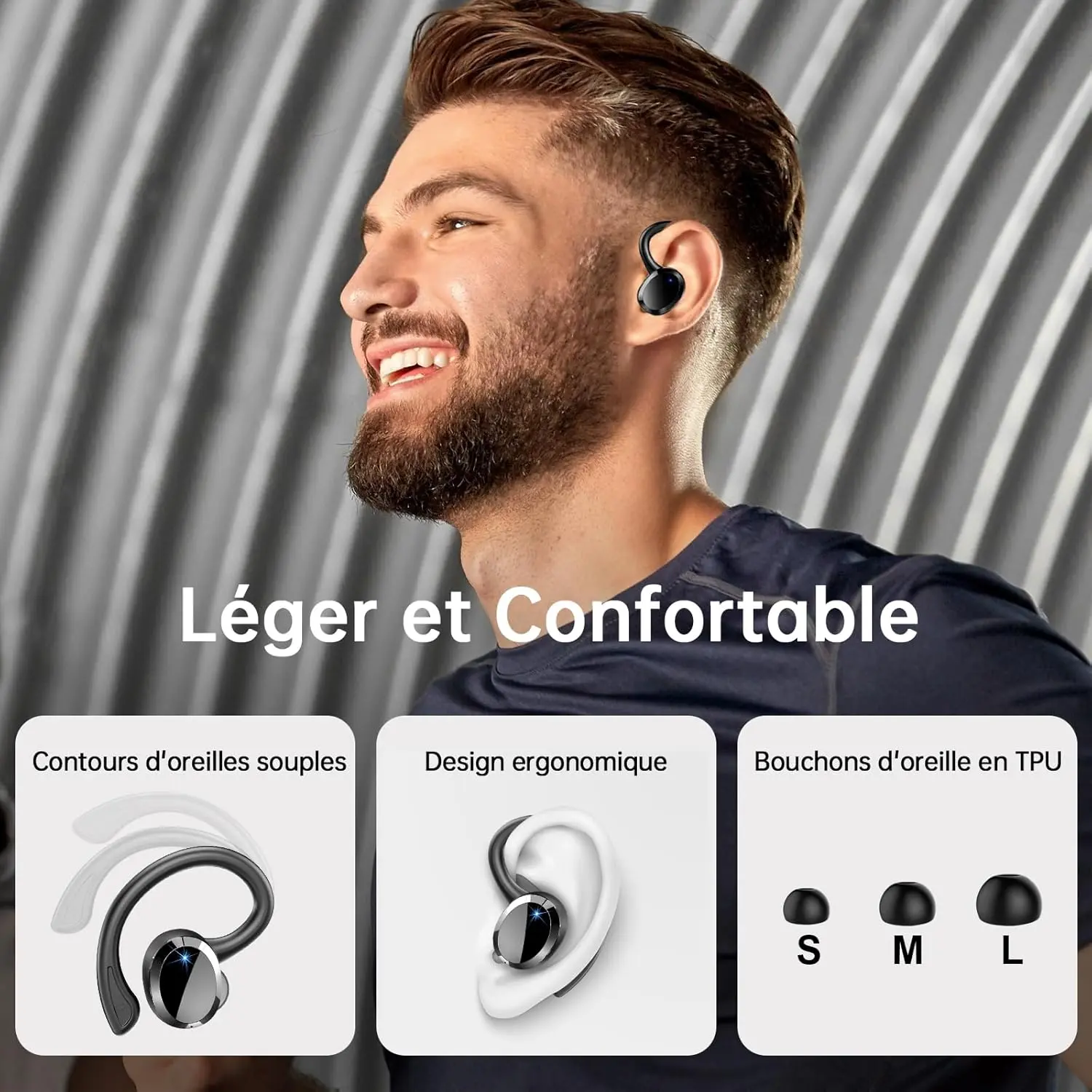 Wireless Earbuds, Bluetooth 5.3 Earbuds Stereo Bass, in-Ear Noise Cancelling Mic, Earphones IP7 Waterproof Sports, 40H Playback.