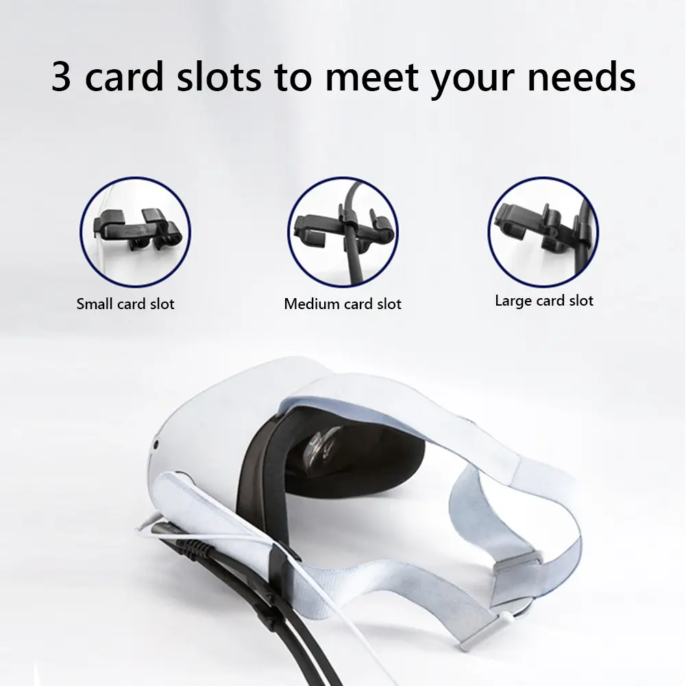 6-1PCS Data Cable Fixer Drop-Proof Portable Cord Clip 3 Slots Wire Organizer VR Accessory for Oculus Quest 2/Pico 3 VR Headset