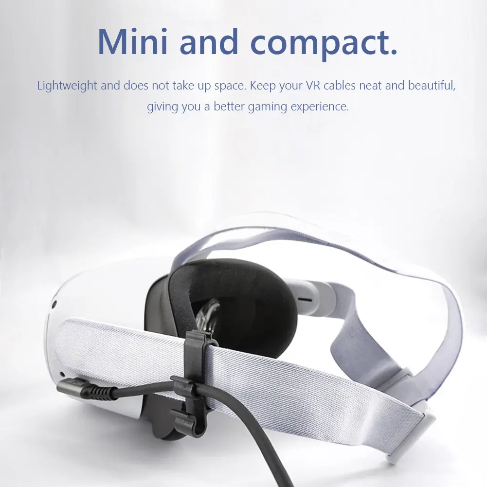 6-1PCS Data Cable Fixer Drop-Proof Portable Cord Clip 3 Slots Wire Organizer VR Accessory for Oculus Quest 2/Pico 3 VR Headset