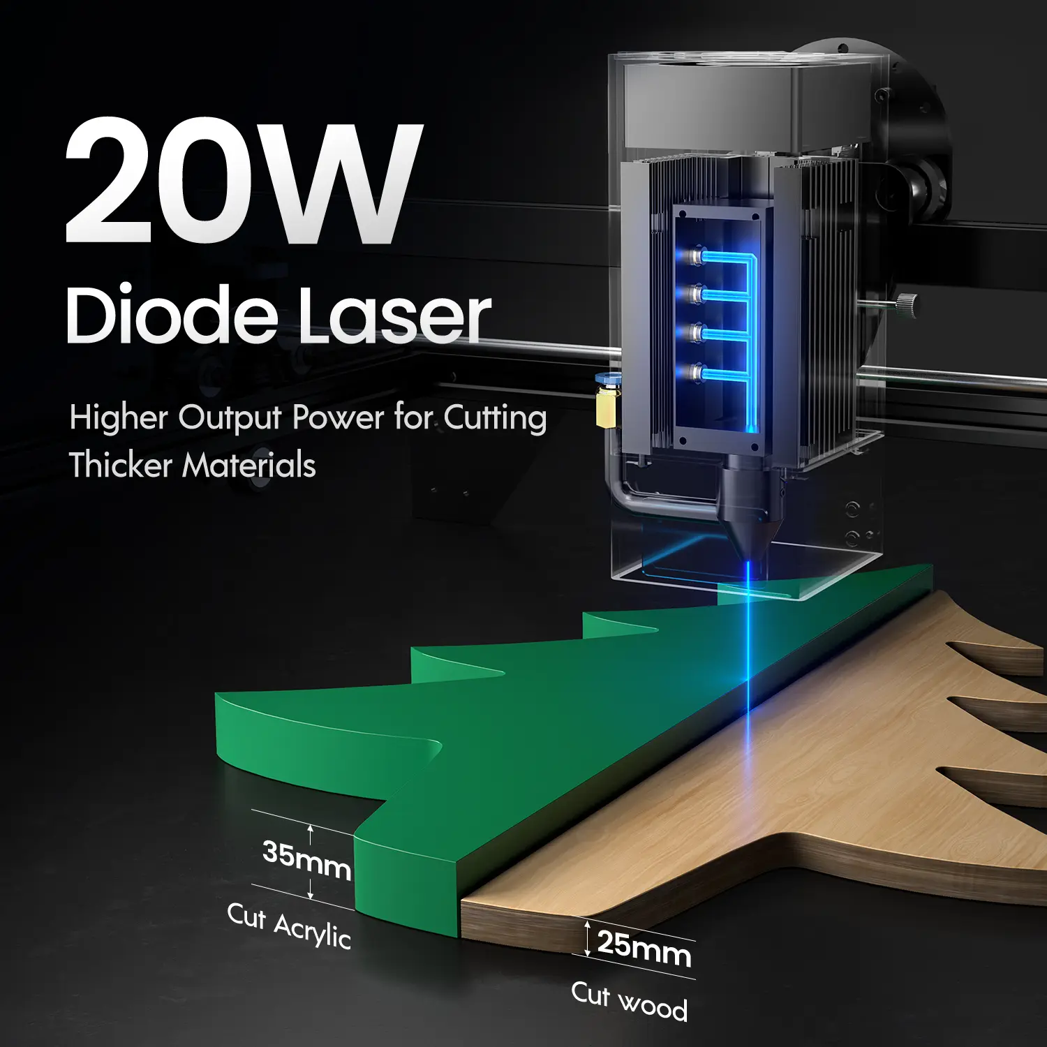 Longer3D Powerful Laser Engraver Cutter 20W 10000mm/min DIY KIT Wifi/PC Wood Metal CNC Lazer Engraving Cutting Machine Printer