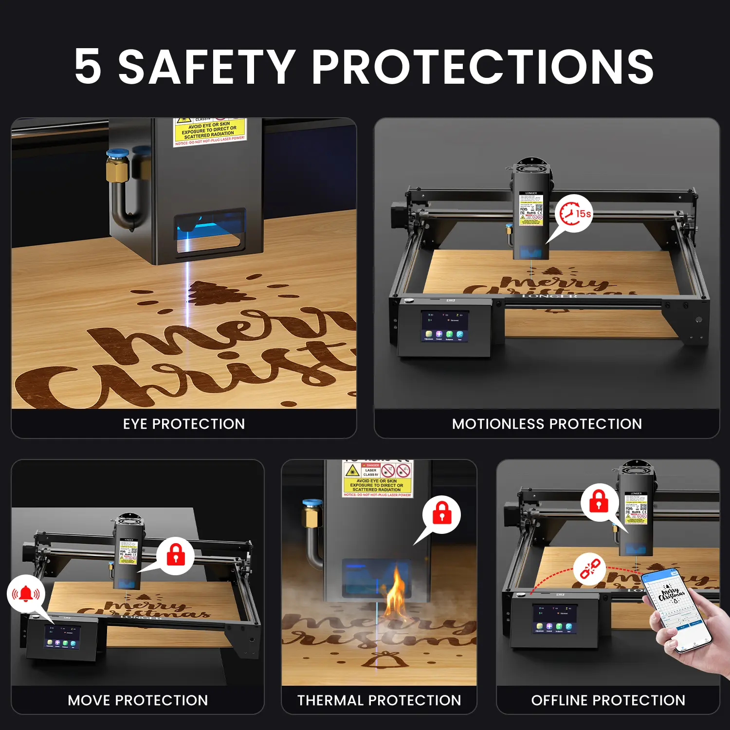 Longer3D Powerful Laser Engraver Cutter 20W 10000mm/min DIY KIT Wifi/PC Wood Metal CNC Lazer Engraving Cutting Machine Printer