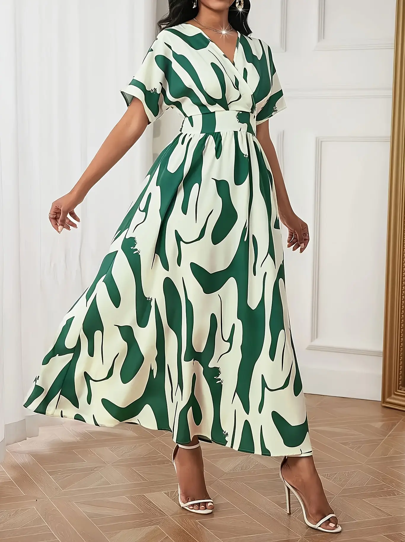 Women Plus Size Woven Spring/Summer Dress
