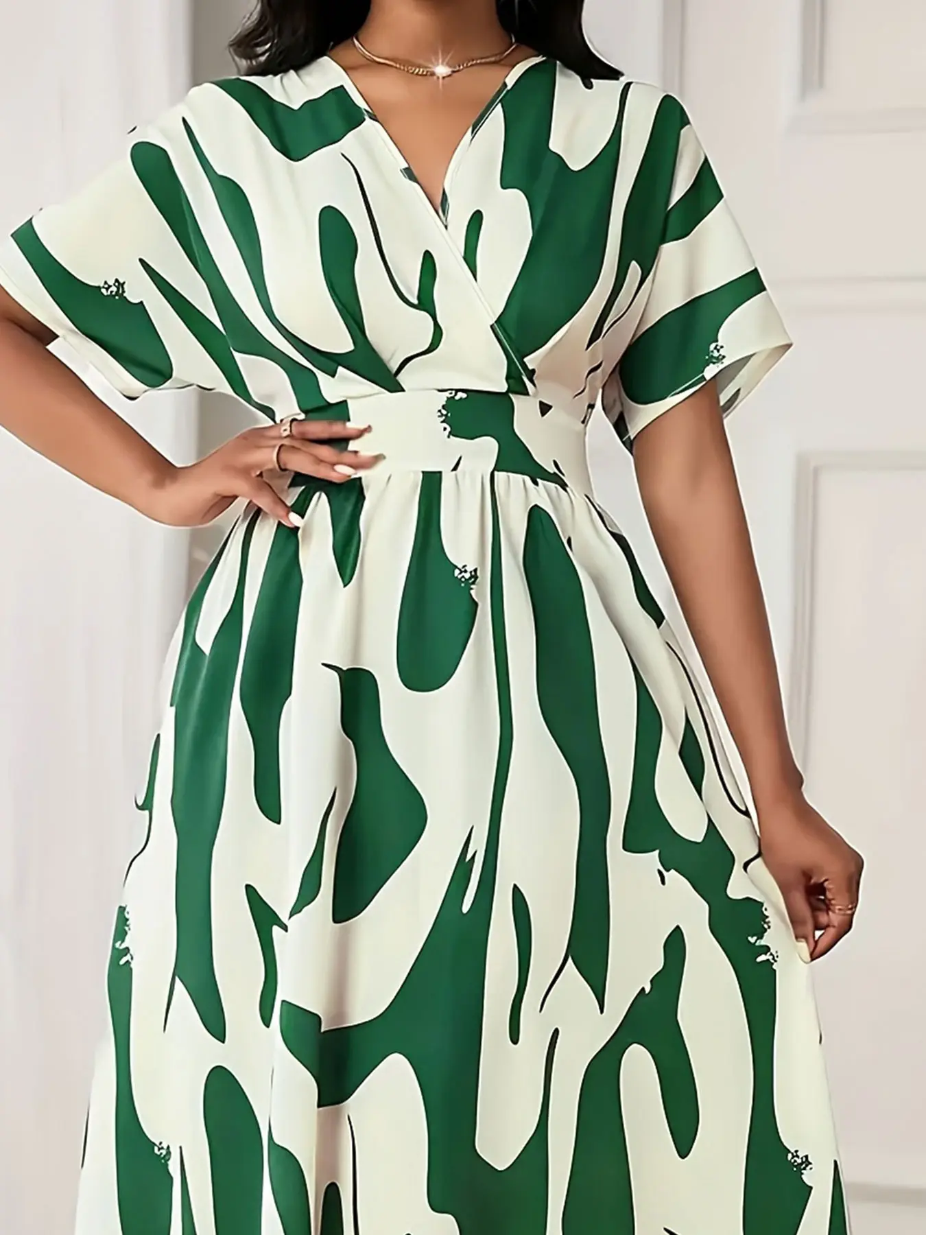 Women Plus Size Woven Spring/Summer Dress