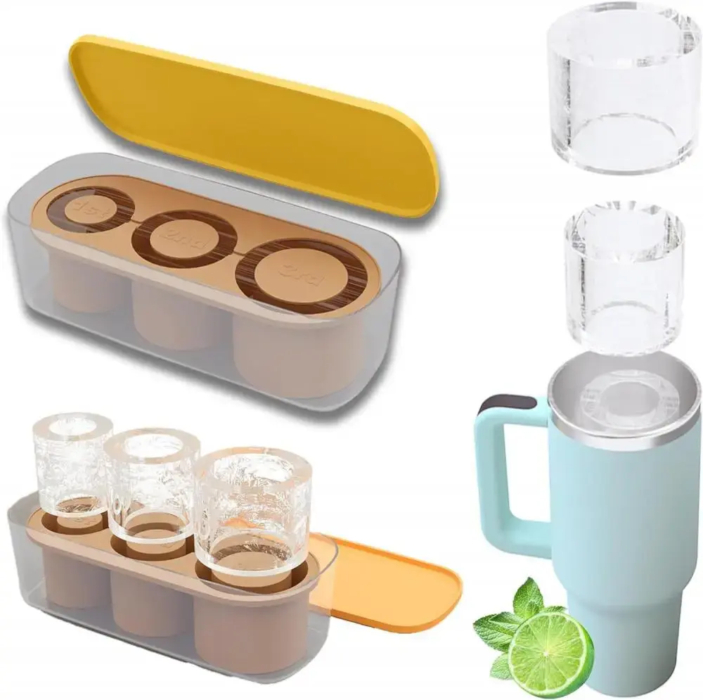 Silicone Ice Block Mold is Not Sticky Summer Ice Block Mold is Easy to Mold Ice Block Making Hollow Cylindrical Ice Block Tools