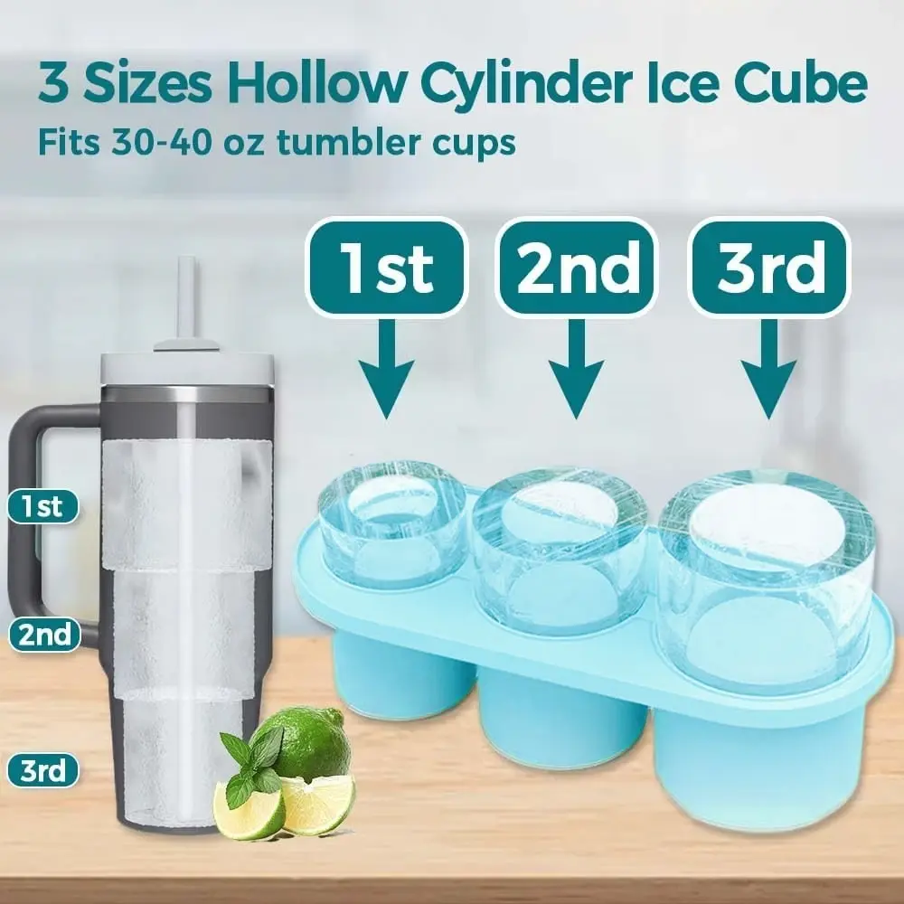 Silicone Ice Block Mold is Not Sticky Summer Ice Block Mold is Easy to Mold Ice Block Making Hollow Cylindrical Ice Block Tools