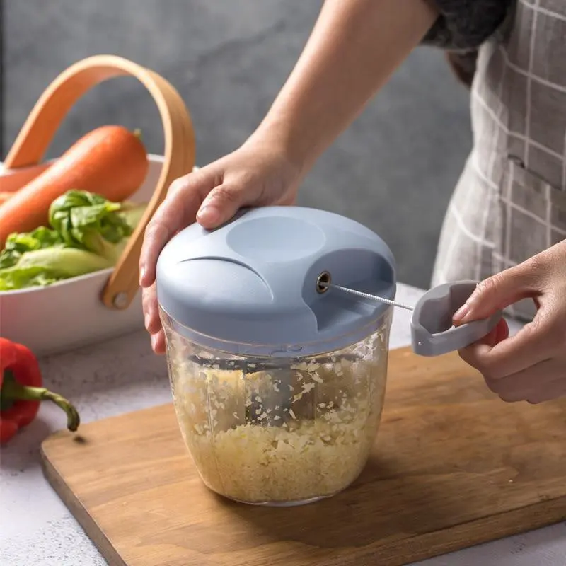 500/900ML Manual Meat Shredder Garlic ounder Shredder Rope Cutter Household Meat Grinder Small Version Baby Auxiliary Food Dishe