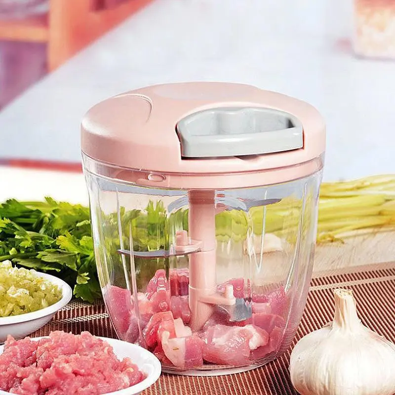 500/900ML Manual Meat Shredder Garlic ounder Shredder Rope Cutter Household Meat Grinder Small Version Baby Auxiliary Food Dishe