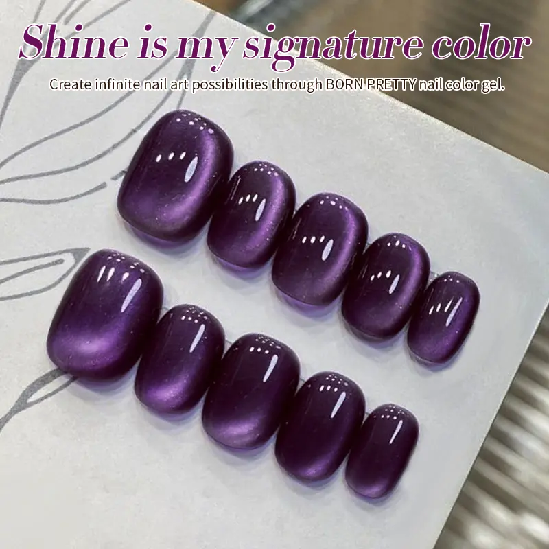 BORN PRETTY 10ml Purple Water Light Cat Magnetic Gel Polish Soak Off UV LED Varnish Semi Permanent Nail Art for Manicure Design