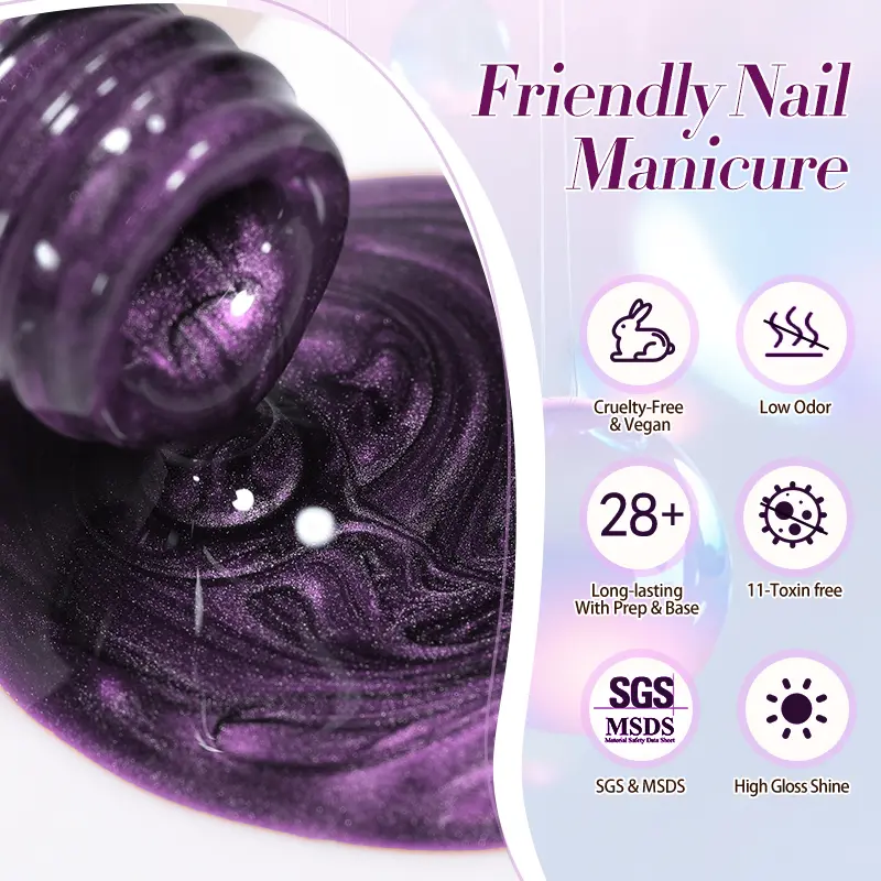 BORN PRETTY 10ml Purple Water Light Cat Magnetic Gel Polish Soak Off UV LED Varnish Semi Permanent Nail Art for Manicure Design