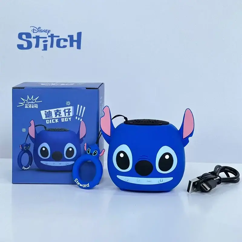 Disney 3D Stitch Head Wireless Bluetooth Mini Speakers dual LoudSpeaker HIFI Stereo Heavy Bass Suitable,Tf, Fm Radio Sound Box