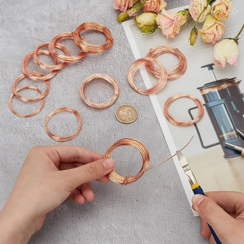 10M T2 Pure Copper Wire Round Coil Conductive Bare Copper Cable Wires for Electric Wire DIY Craft 0.3/0.5/0.8/1/1.2mm