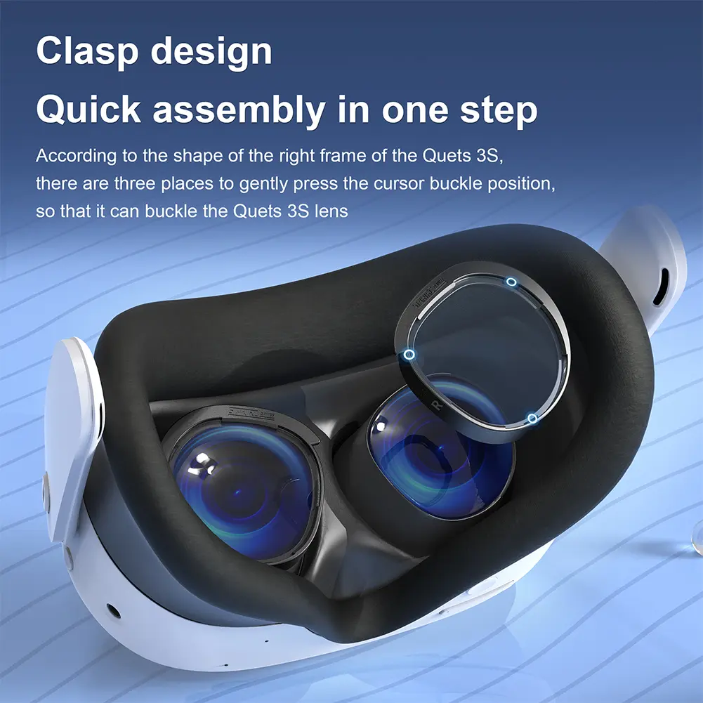 For Meta Quest 3S VR Glasses Lens Protector Frame Anti-Scratch Anti-Blue Light Lenses Magnetic Prevent Eyeglass From Scratching