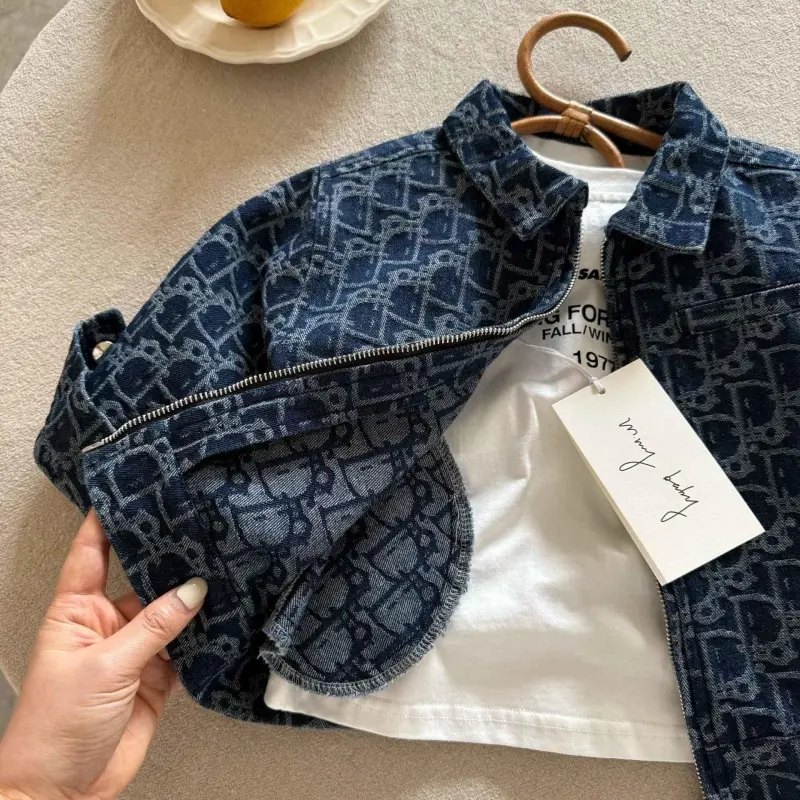 Boys' Denim Jacket, Coat, 2025 High-quality Top Jacket, Spring and Autumn Outdoor Windproof Children's Birthday Gift Clothing