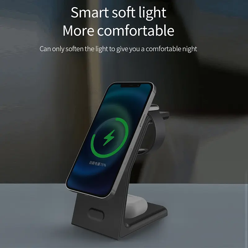 200W 3 In 1 Magnetic Wireless Charger Stand Phone Fast Charging Station For Magsafe iPhone 16 15 14 13 Apple Watch AirPods Pro