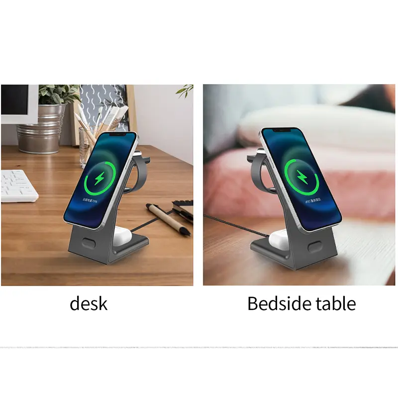 200W 3 In 1 Magnetic Wireless Charger Stand Phone Fast Charging Station For Magsafe iPhone 16 15 14 13 Apple Watch AirPods Pro