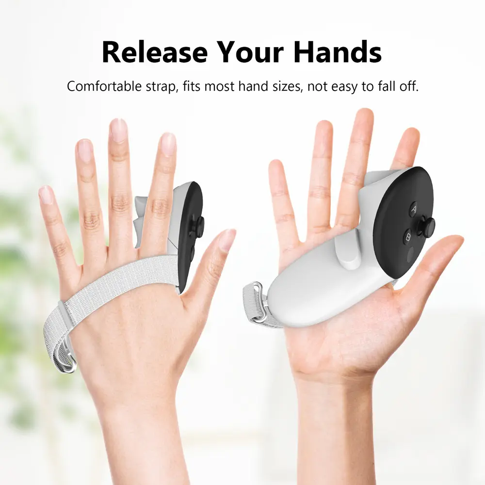 Adjustable Handle Control Sleeve Strap Anti-Slip Anti-Fall with Battery Cover Controller Protective Cover Stra for Meta Quest 3