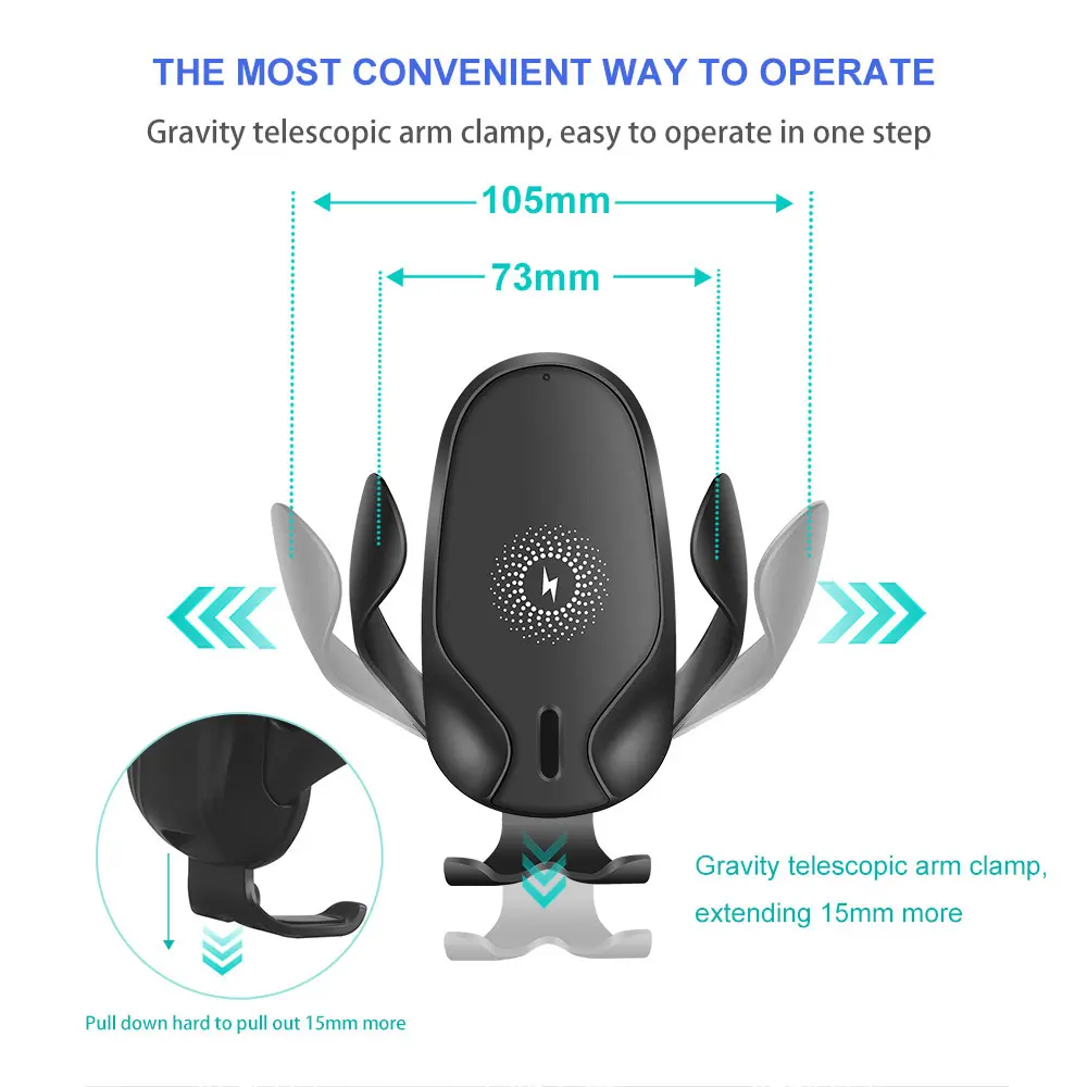 15W Wireless Charger Car Phone Holder In Car Air Vent Mount For iPhone 14 13 12 X Pro Max Xiaomi Huawei Fast Charging