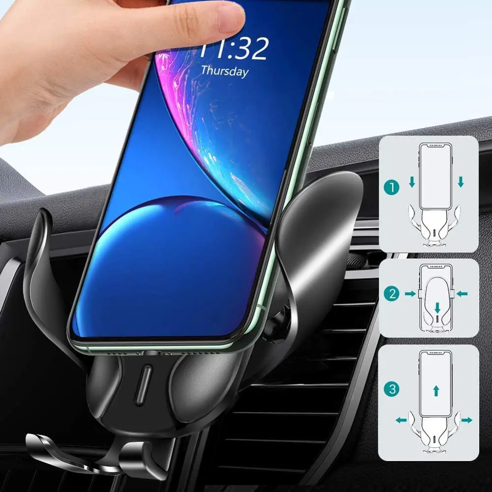 15W Wireless Charger Car Phone Holder In Car Air Vent Mount For iPhone 14 13 12 X Pro Max Xiaomi Huawei Fast Charging