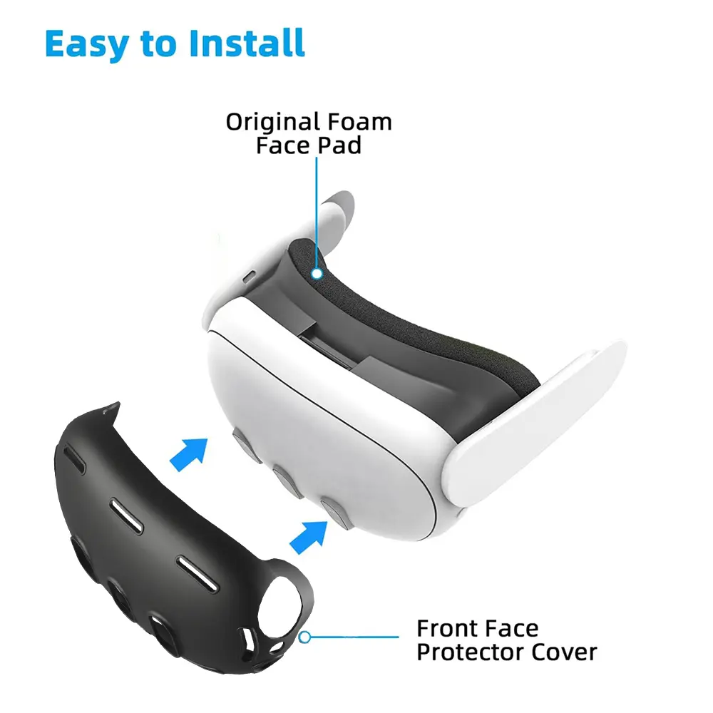 Soft Full Protection Silicone VR Front Protective Cover For Meta Quest 3 VR Accessories Idea Gift Christmas Gift