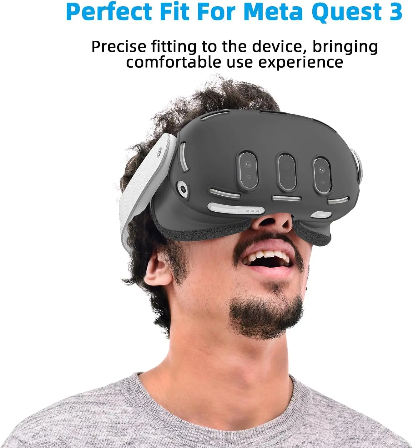Soft Full Protection Silicone VR Front Protective Cover For Meta Quest 3 VR Accessories Idea Gift Christmas Gift